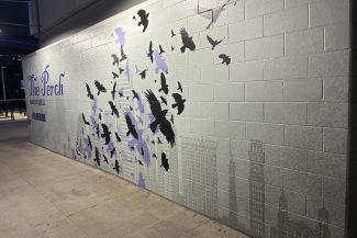 Ravens stadium textured surface wraps installed