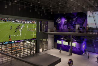 Wall graphics inside the Raven's Stadium